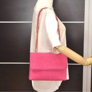 Tory Burch Hot Pink Suede bag. With dust cover